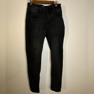 Blue Savy distressed black skinny jeans